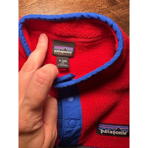 Patagonia Kids lightweight Synchilla snap-t pullover size 6-12m - Picture 2 of 3